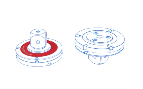Platos adaptadores VAST/VAST Gold Standard con cubo